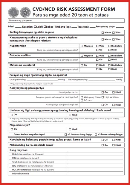 CVD Risk Assessment Form Fil FA