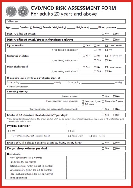 CVD Risk Assessment Form Eng FA